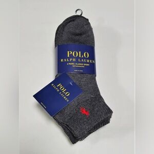 NEW 6 PAIRS Polo Ralph Lauren Quarter Ankle Socks